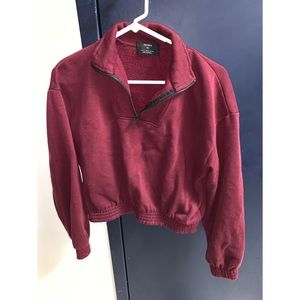 Cropped Berska Burgundy Sweater.. Sz S